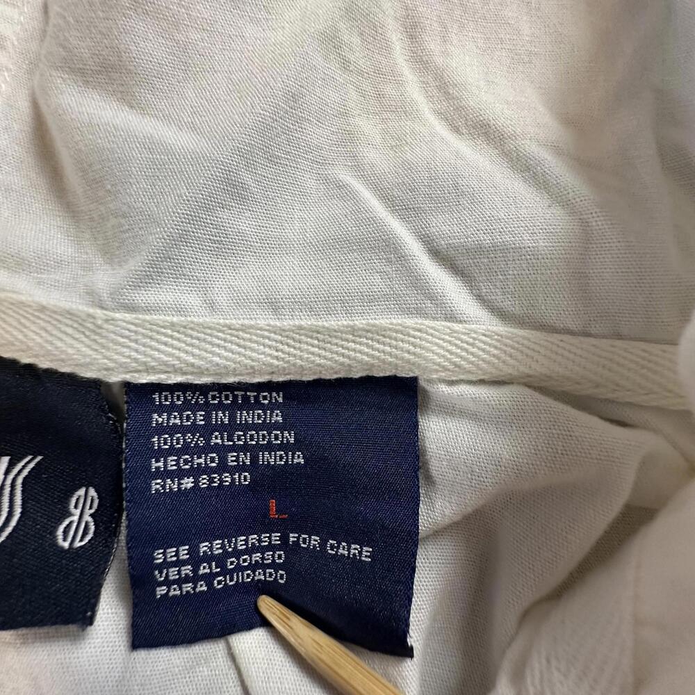 Bill Blass Men's Zip Hoodie Jacket L White Cotton Lightweight Streetwear Q-1 - Picture 3 of 14